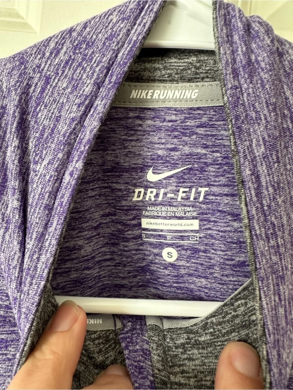 Nike Running Dri-FIT 1/4-Zip Long Sleeve Active Top Purple Size S